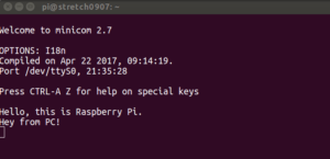 uart minicom typing