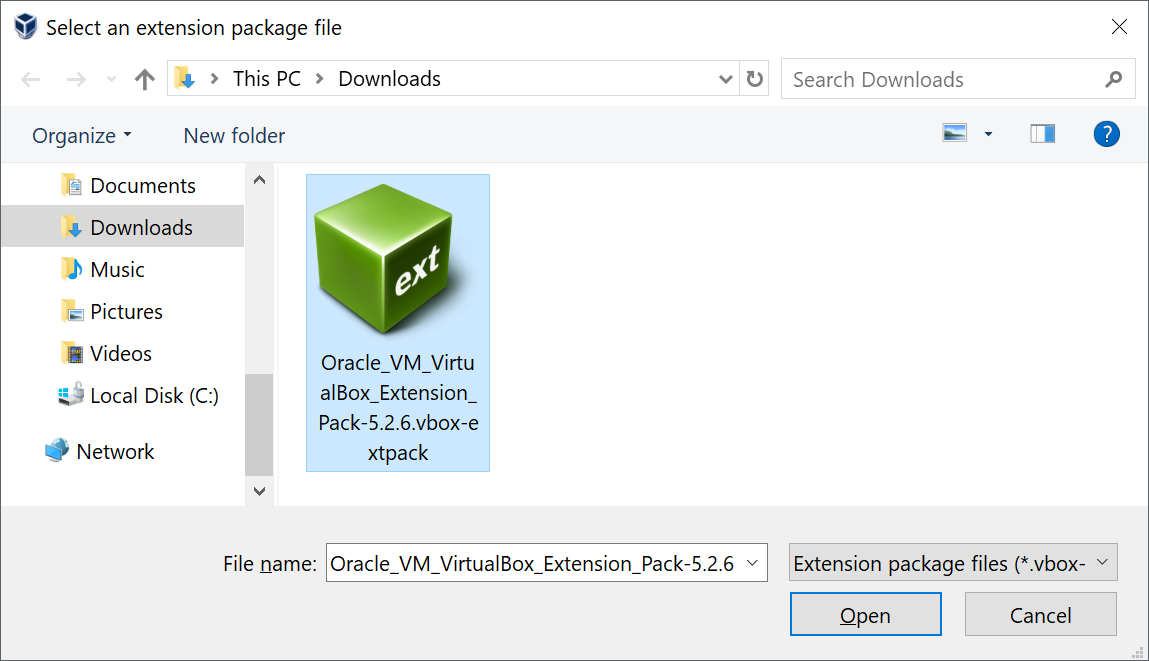 transfer file from host to virtualbox