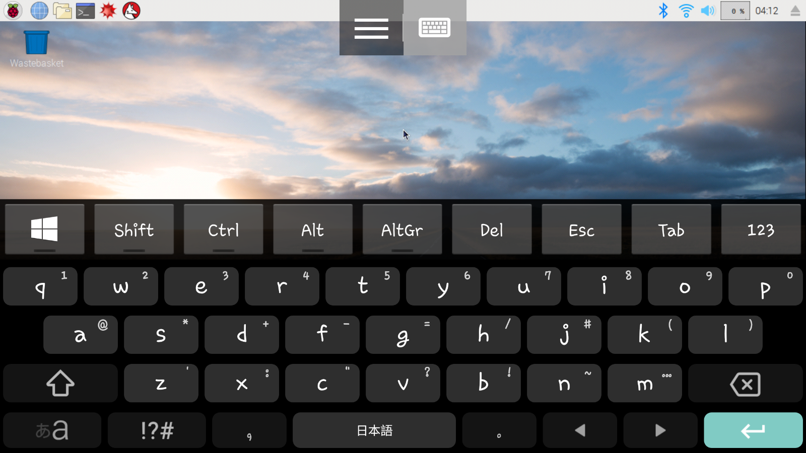 raspberry pi keyboard touchscreen